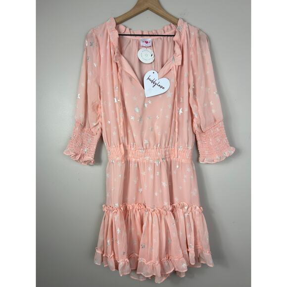 Buddy Love NWT Bronx Ballet Slipper Dress Silver Foil Star Print Small - Picture 3 of 8